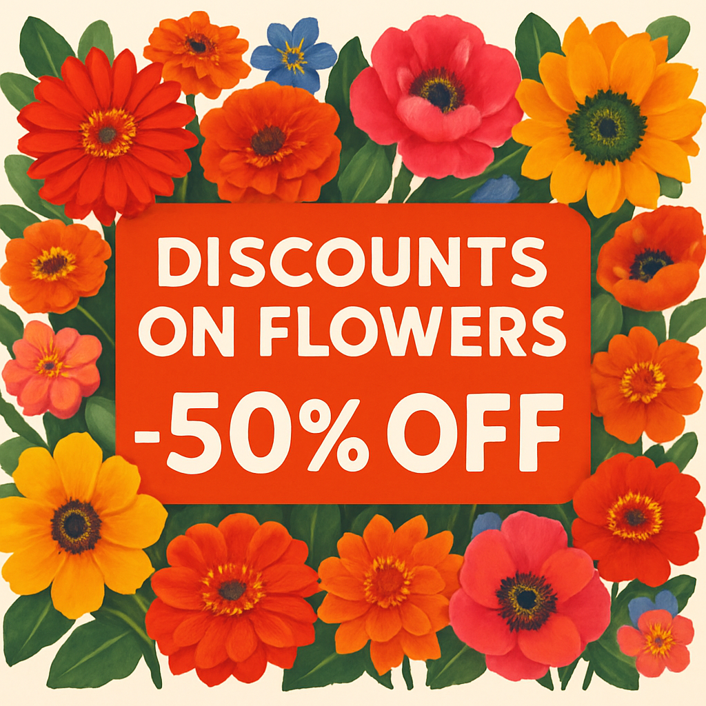 Discount offer on flowers