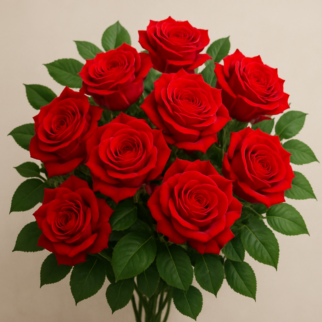 Beautiful red roses in a bouquet